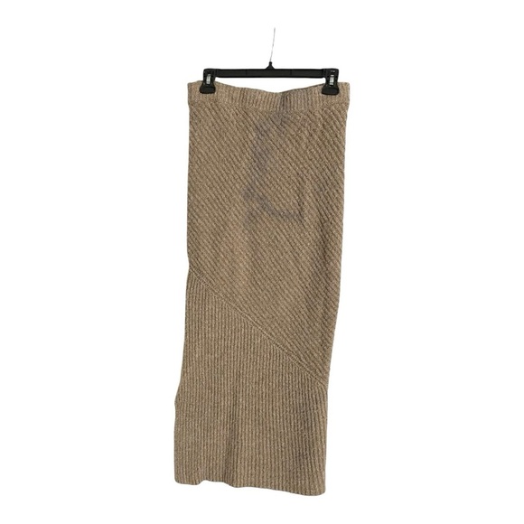 Nicholas Kyleigh Midi Knit Skirt Tan Alpaca Wool Blend Size Medium - Picture 7 of 12